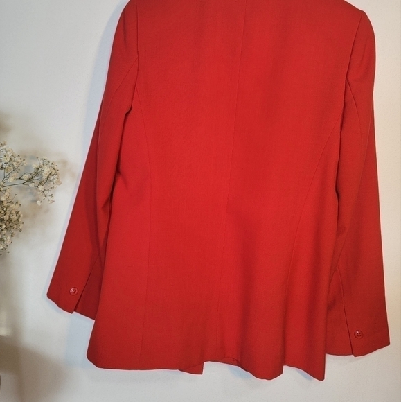 VINTAGE red blazer. Large pockets. Button-up. Unisex. - Picture 5 of 6